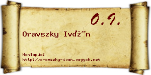 Oravszky Iván névjegykártya